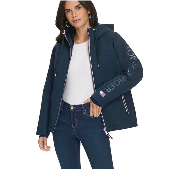 Tommy Hilfiger Jackets & Blazers - Tommy Hilfiger Women’s Stadium Jacket Navy Hooded XXL